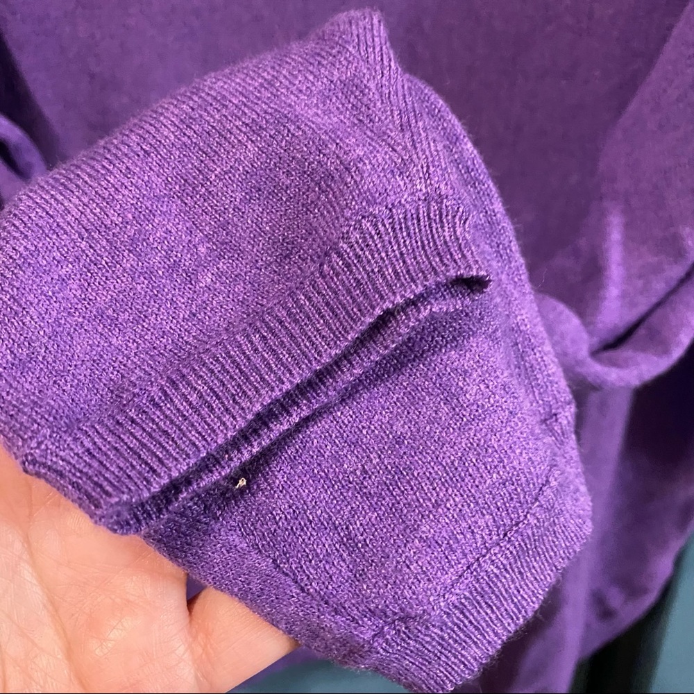 Polo by Ralph Lauren Vneck Cotton Sweatshirt Long Sleeve Pullover Purple Size M - Picture 4 of 6